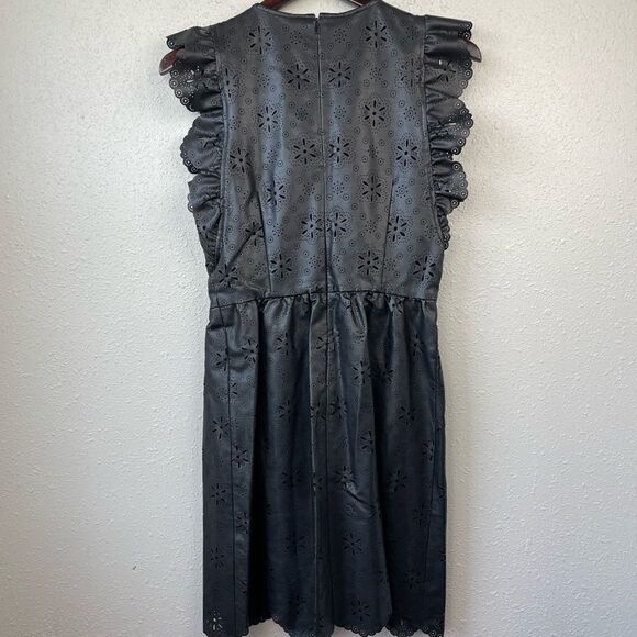 MICHAEL Michael Kors Black Faux Leather Dress Size 4 - Picture 3 of 9